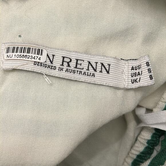 Anthropologie x Mon Renn Green and White Tropical Linen Blend Maxi Dress - Picture 11 of 11